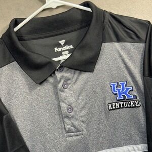 Fanatics New Kentucky Wildcats Polo Mens 2XL Black Grey Colorblock Excellent